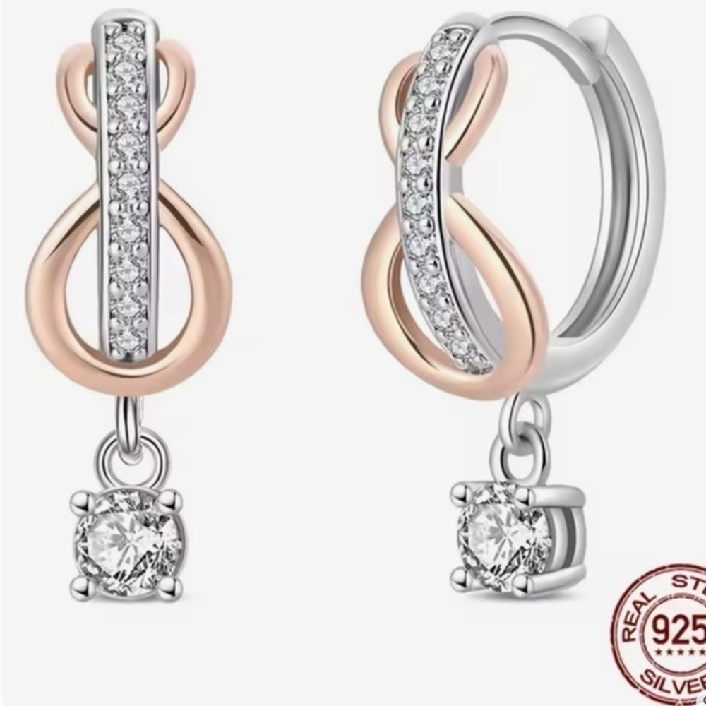 New .925 and Rose Gold Earrings